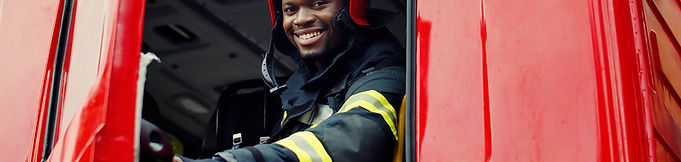 Smiling firefighter